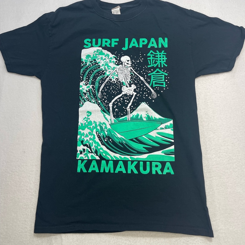Surf Japan Kamakura Skeleton Surf Graphic Tee Black Size M Streetwear